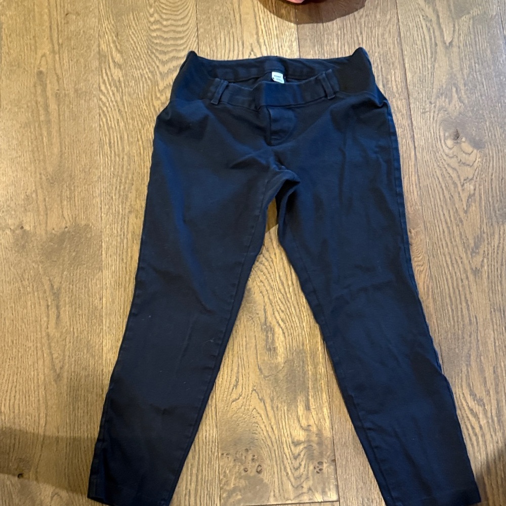 Old Navy Women's Black Maternal Side Panel Skinny Ankle Pants